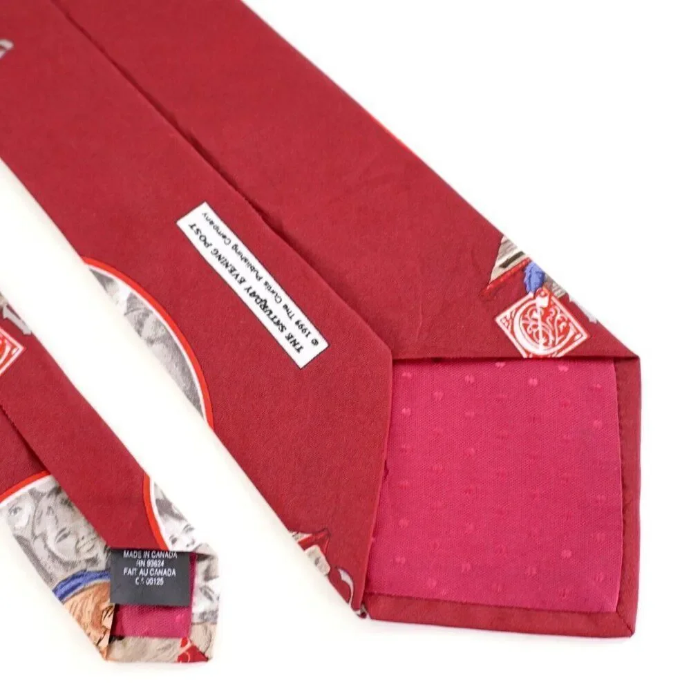 Norman Rockwell Red Christmas Santa‎ Polyester Tie 